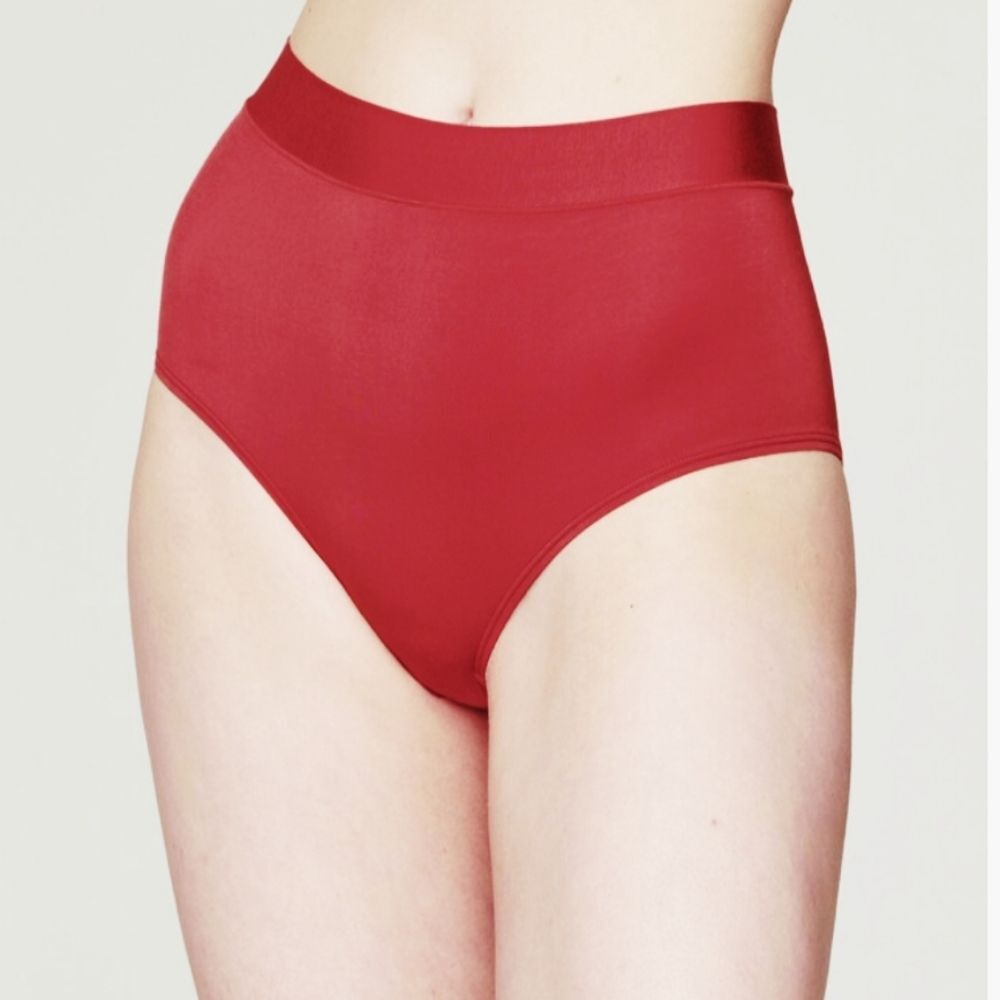 NWT CUUP The Tap Modal Full Coverage Brief Panty, Red, Sz 5XL
